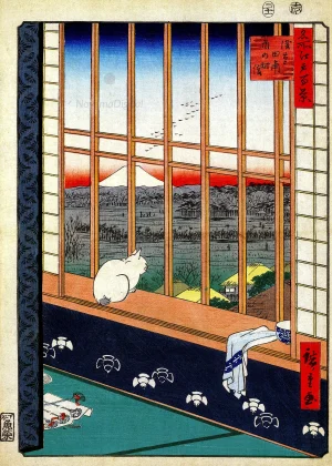 Utagawa Hiroshige - Asakusa Ricefields and Torinomachi Festival