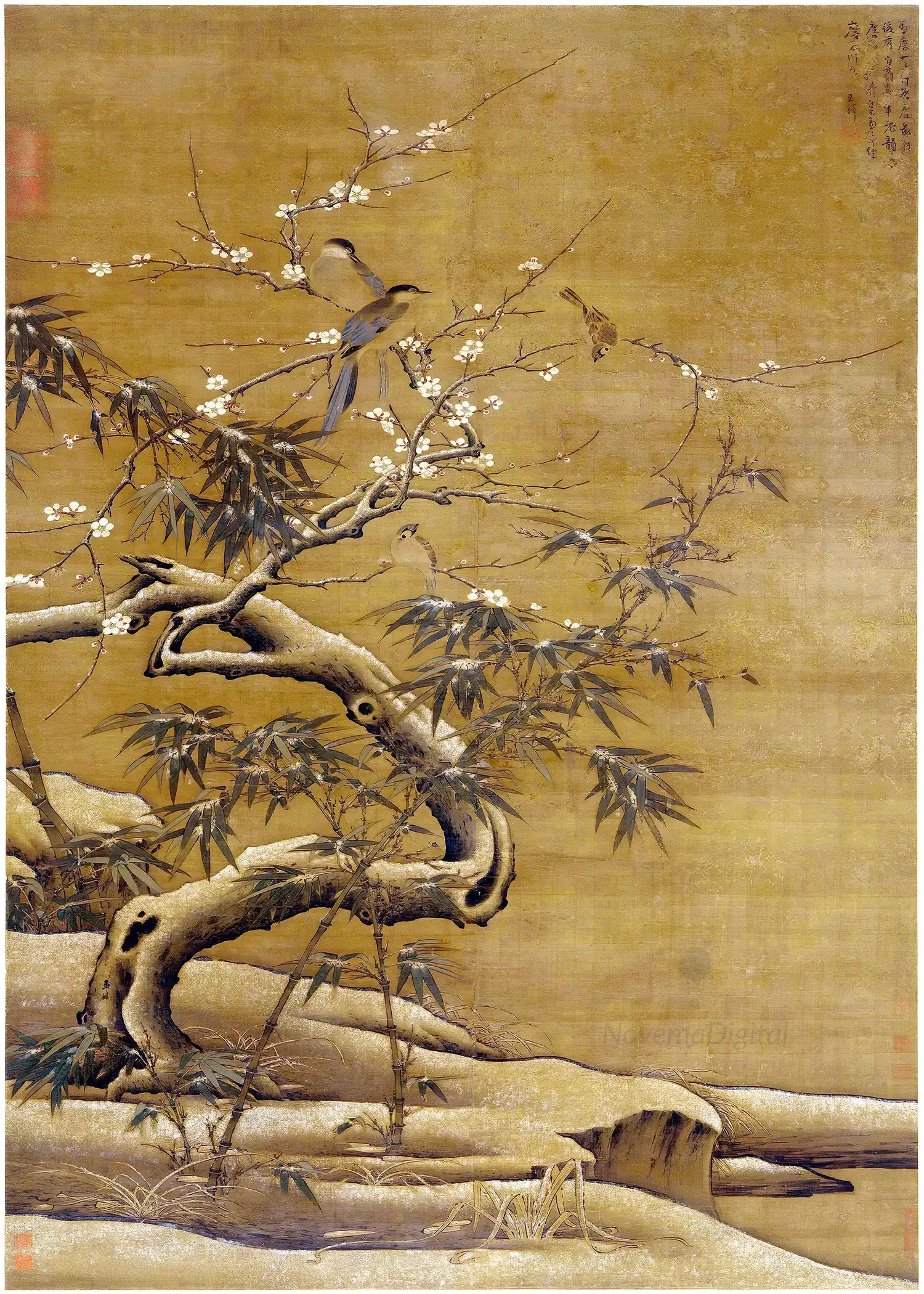 After Ma Lin - Birds, Plum Blossoms, and Bamboo in Winter