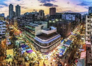 Novema Digital - Night Falling on Sham Shui Po Market