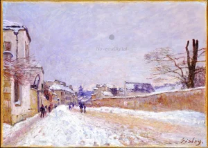 Alfred Sisley - Rue Eugène Moussoir at Moret, Winter