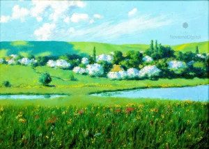 Stanisław Witkiewicz - Spring Landscape with a Pond