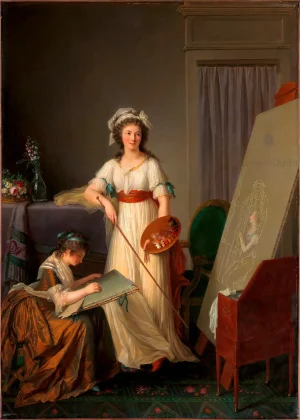 Marie Victoire Lemoine - The Interior of an Atelier of a Woman Painter