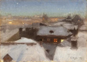 Georg Pauli - Winter Evening at Söder, Stockholm