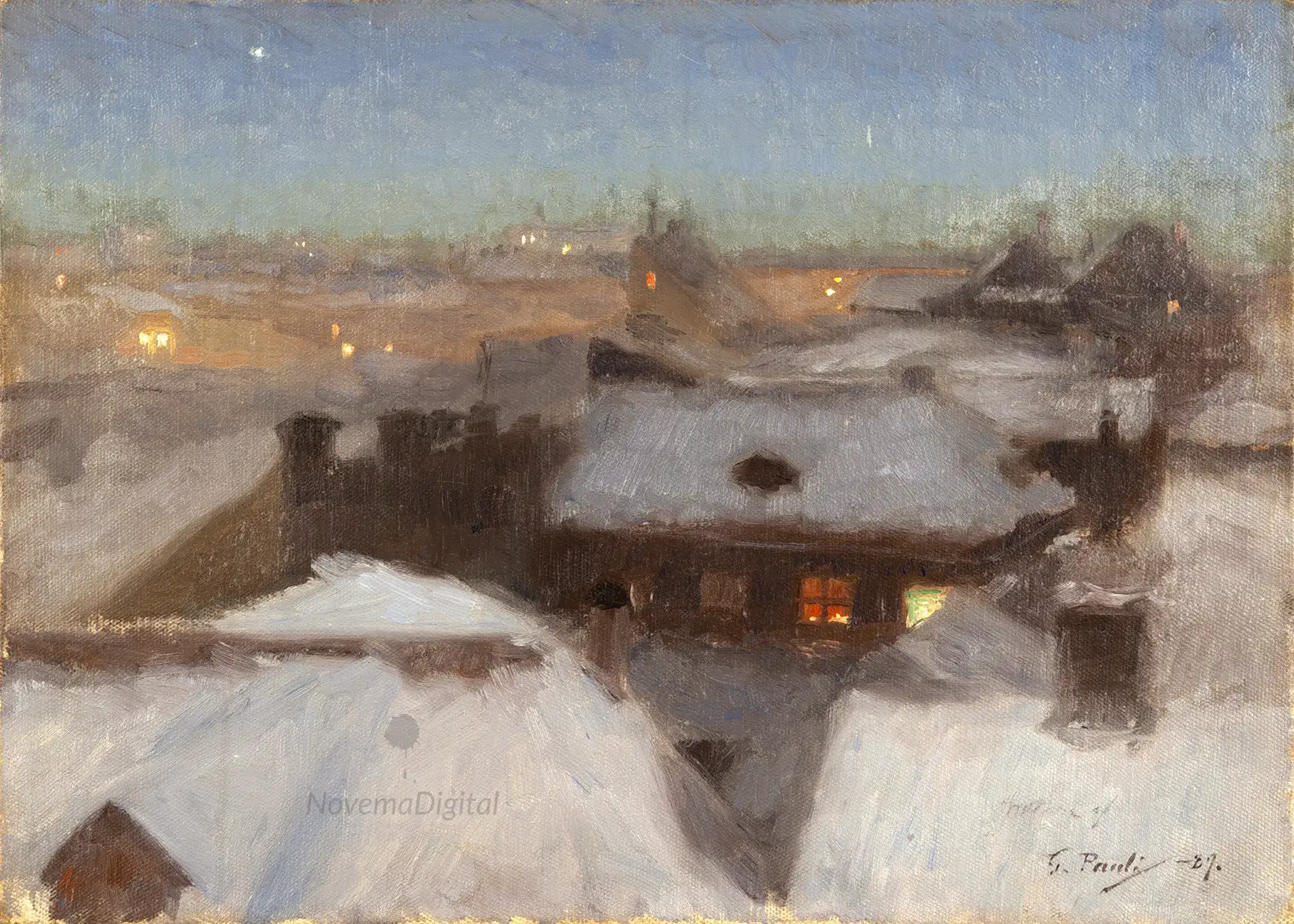 Georg Pauli - Winter Evening at Söder, Stockholm