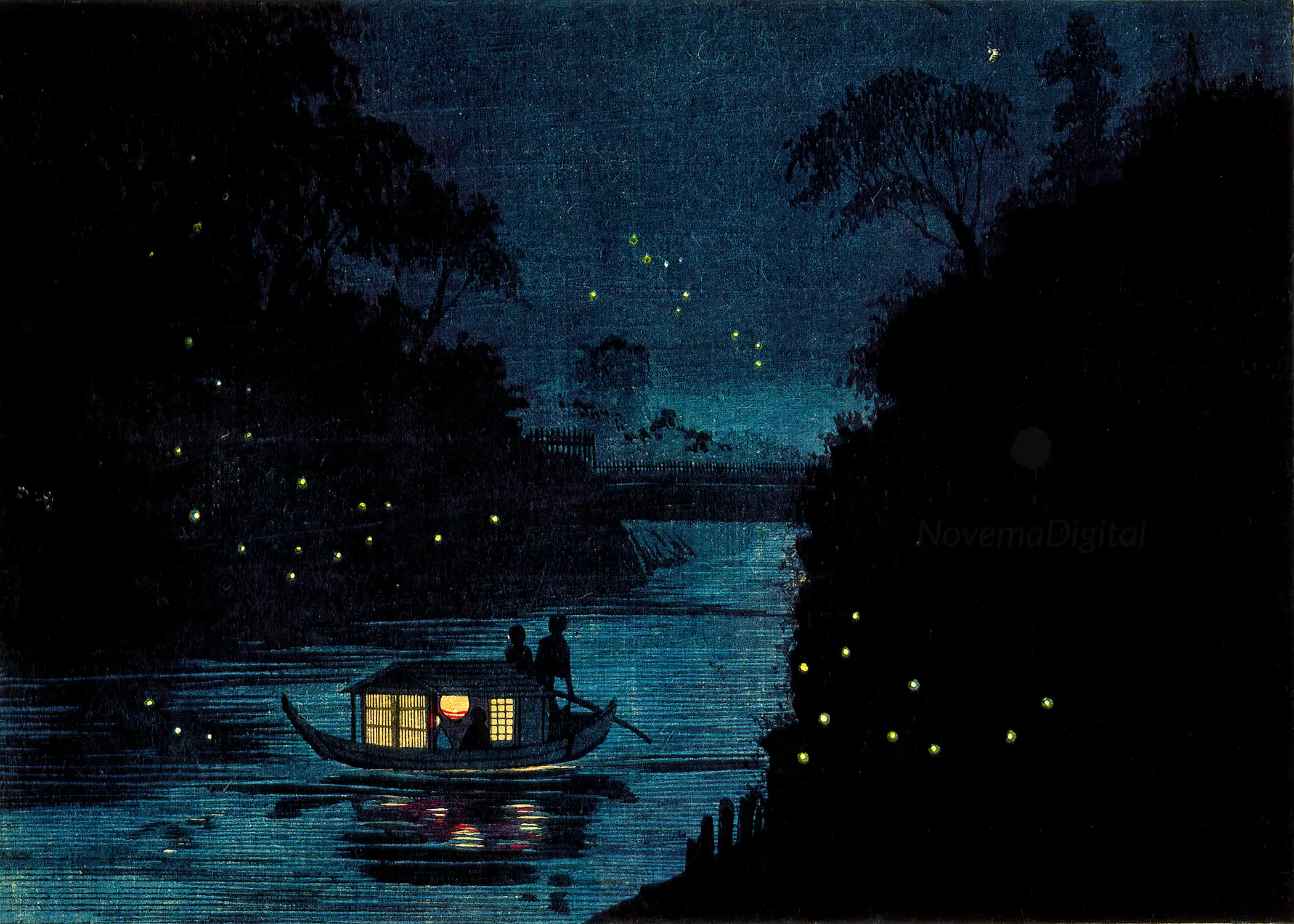Kobayashi Kiyochika - Fireflies at Ochanomizu (1800s)