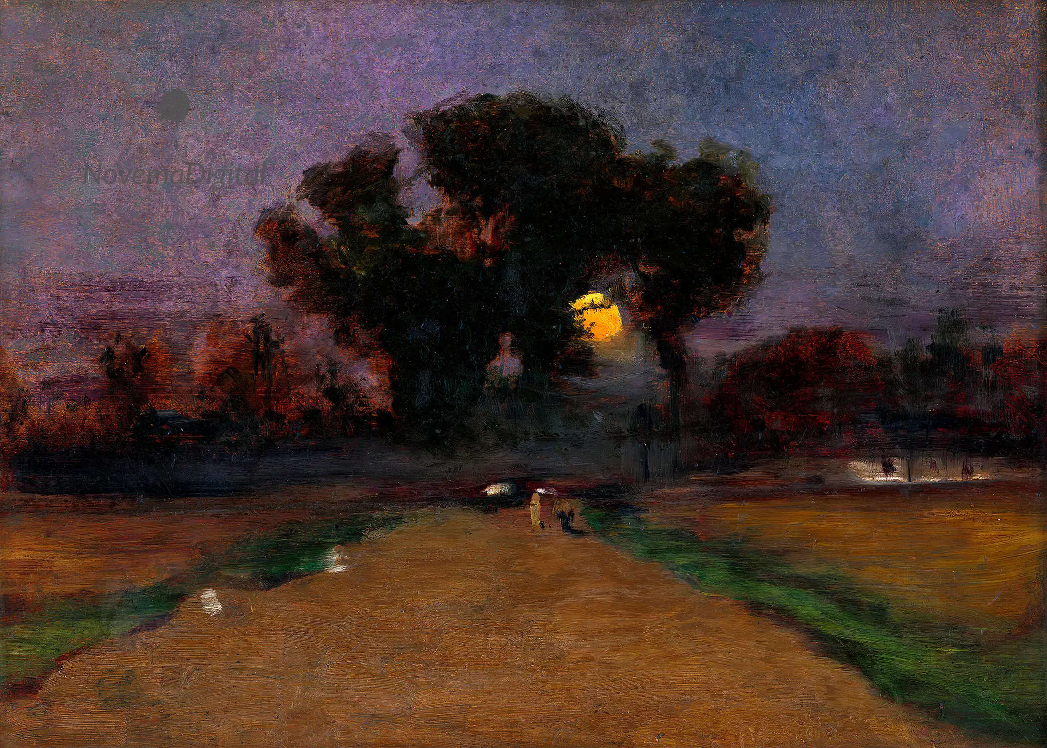 Ladislav Mednyánszky - Landscape with Setting Sun (1890–1900)