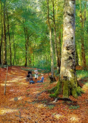 Peder Mørk Mønsted - The Woodland Glade (1883)