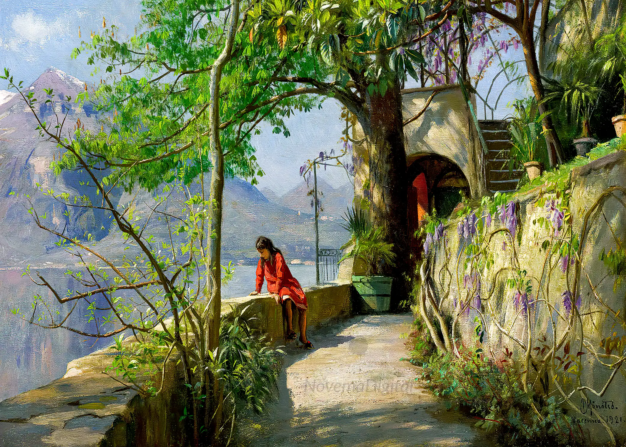 Peder Mørk Mønsted - Summer in Varenna, Italy (1921)