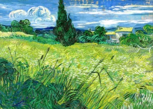 Vincent van Gogh - Green Wheat Field with Cypress (1889)