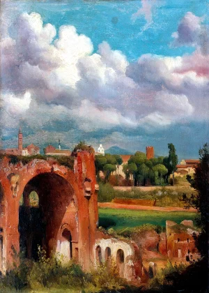 Jean Charles Joseph Rémond - View of the Basilica of Constantine from the Palatine (1800s)