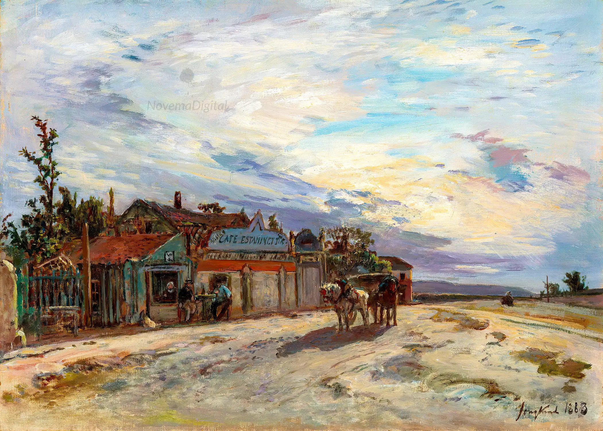 Johan Barthold Jongkind - A Roadside Tavern (1863)