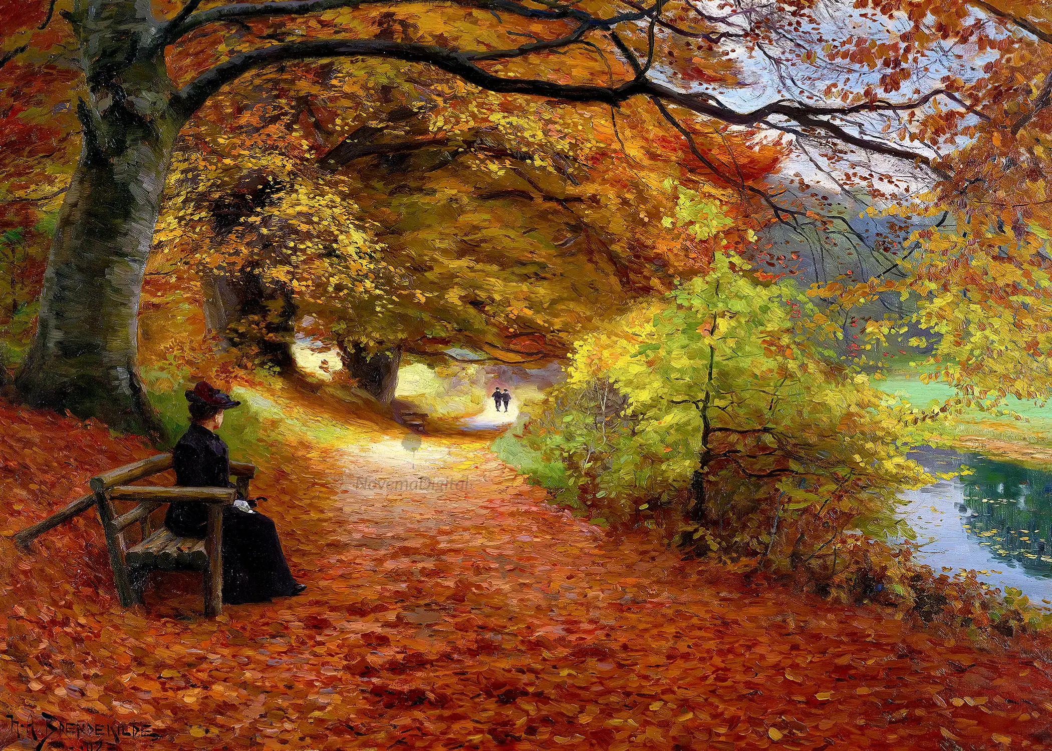 Hans Andersen Brendekilde - Wooded Path in Autumn (1902)
