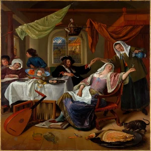 Jan Steen - The Dissolute Household (1664)
