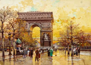 Eugène Galien-Laloue - Arc de Triomphe in the Fall (1854-1941)