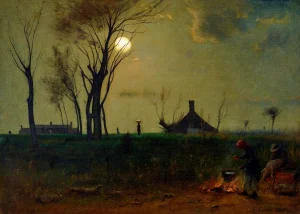 George Inness - Moonlight in Virginia (1884)
