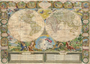 Jean-Baptiste Nolin - Le Globe Terrestre Represente en Deux Plans-Hemispheres (1775)