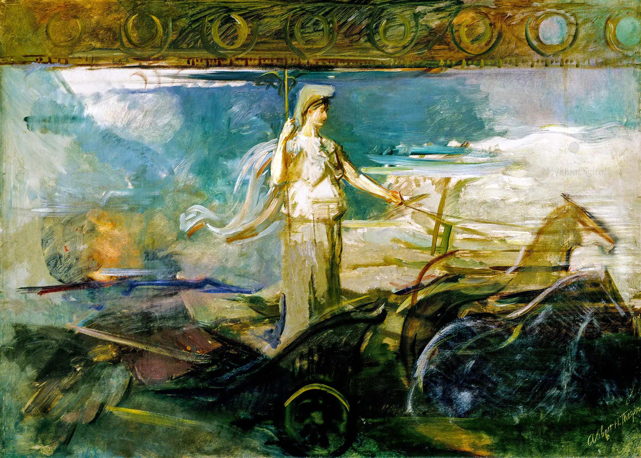 Abbott Handerson Thayer - Minerva in a Chariot (1894)