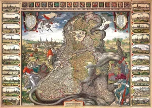 Claes Janszoon Visscher - Leo Belgicus (c.1611)