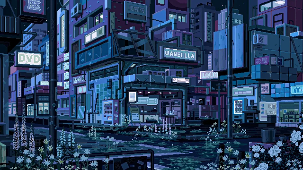Pixel Art Futuristic Tokyo