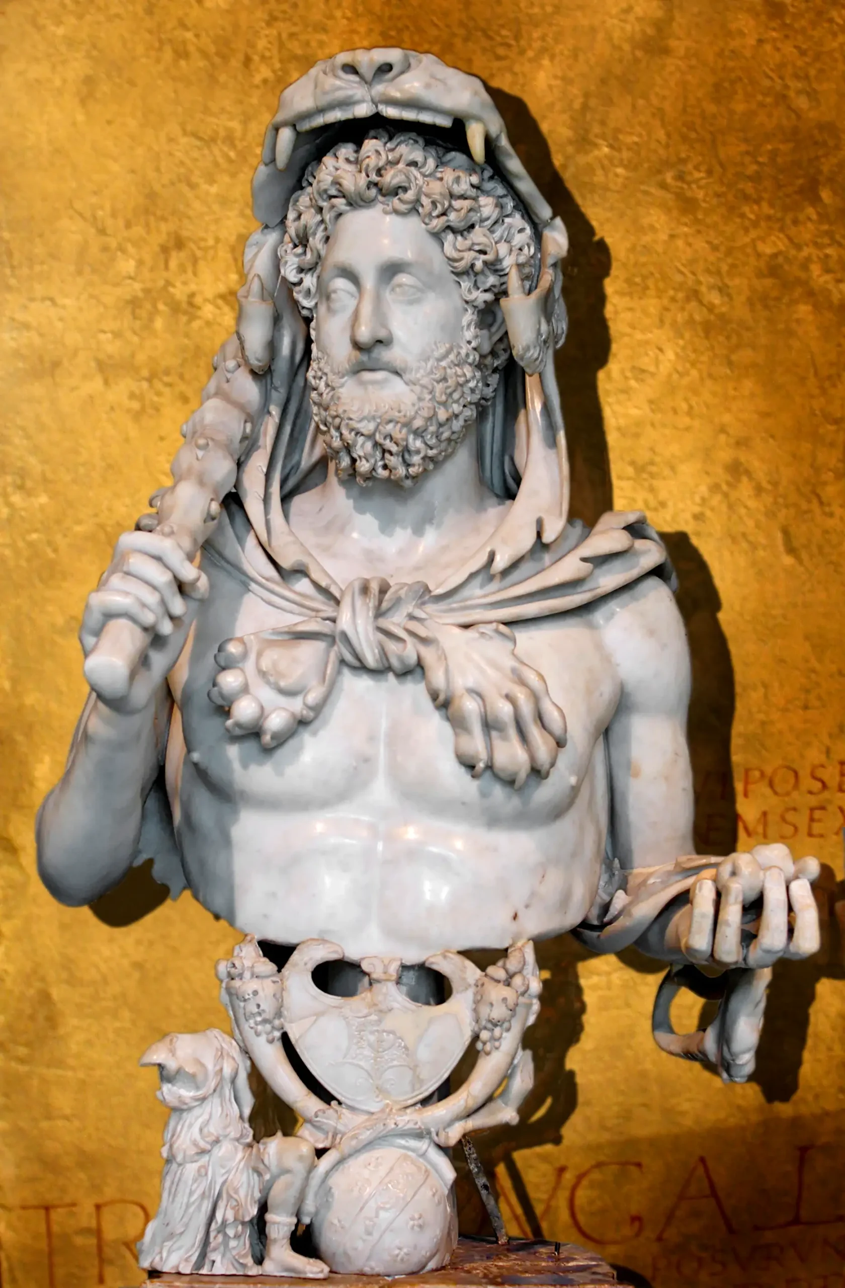 Commodus dressed as Hercules c.191 A.D in the late imperial baroque style Capitoline Museum Rome