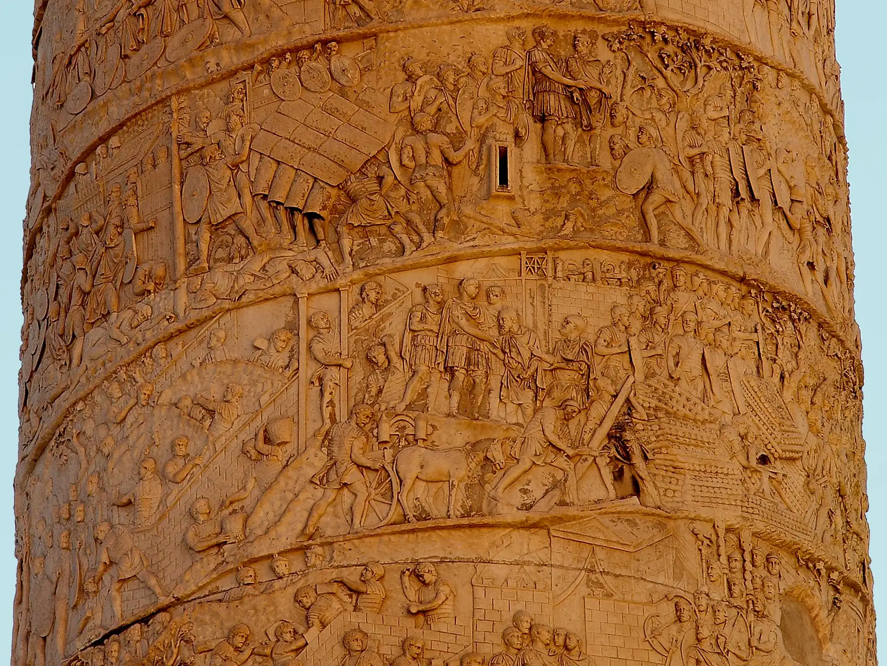 Section of Trajans Column 113 AD with scenes from the Dacian Wars