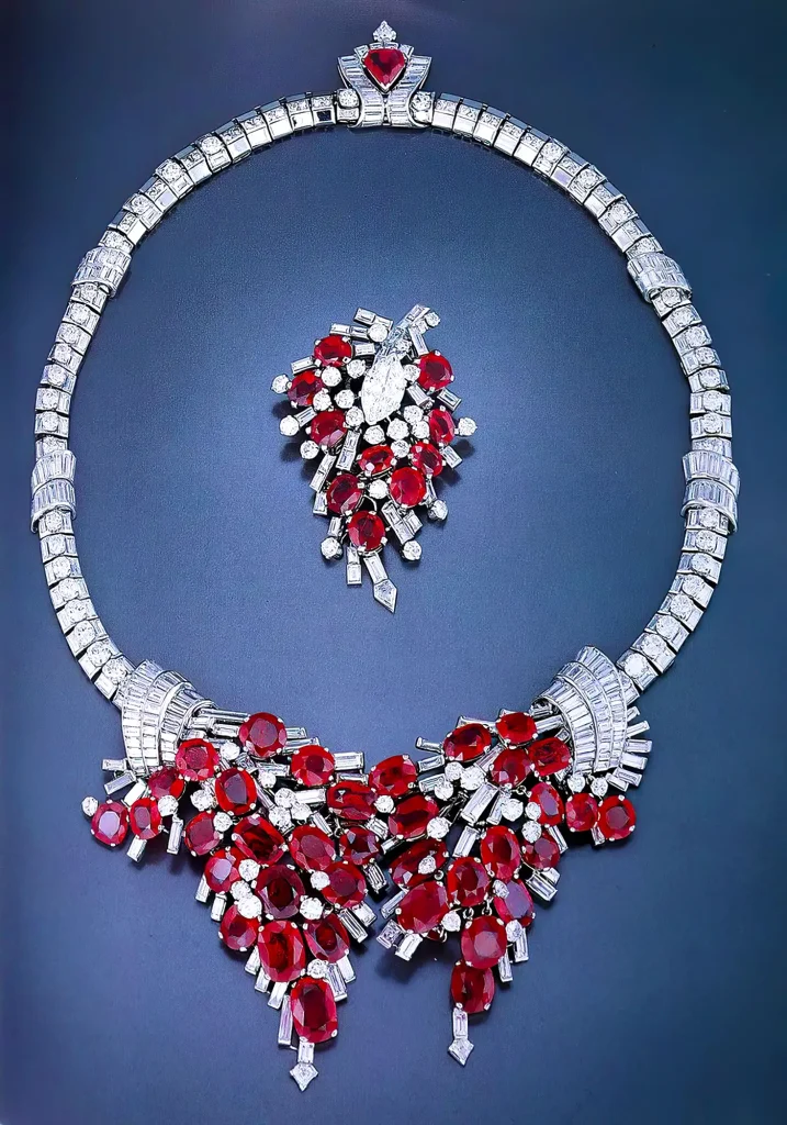 Cartier - Ruby necklace & pin (1938)