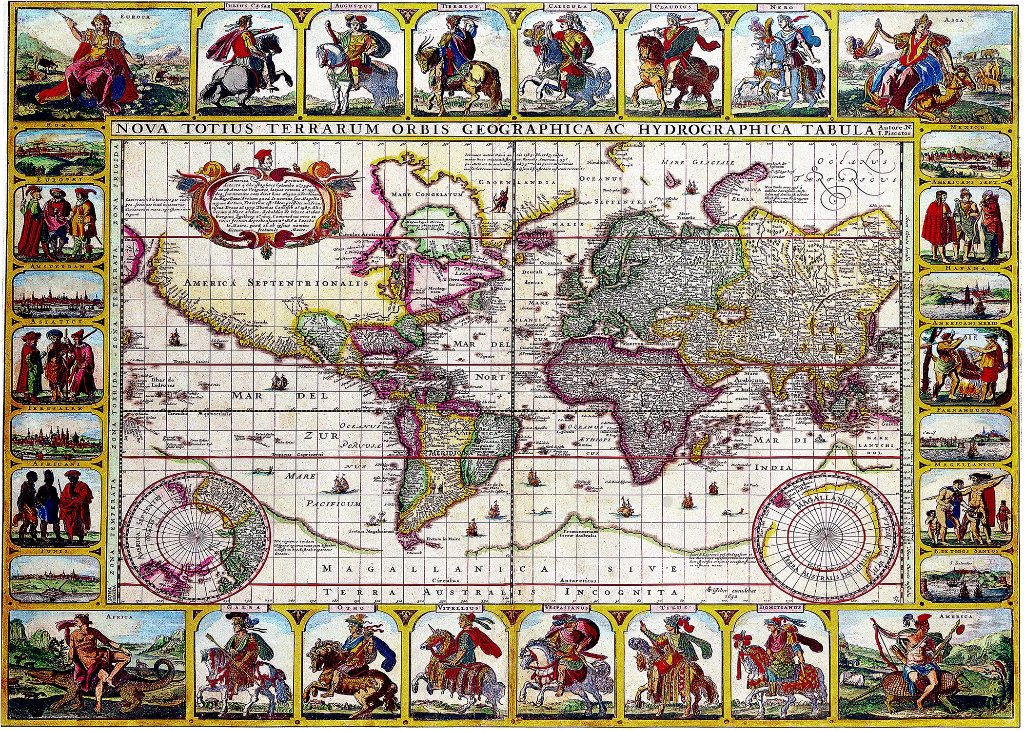 Claes Janszoon Visscher - Nova Totius Terrarum Orbis (1652)