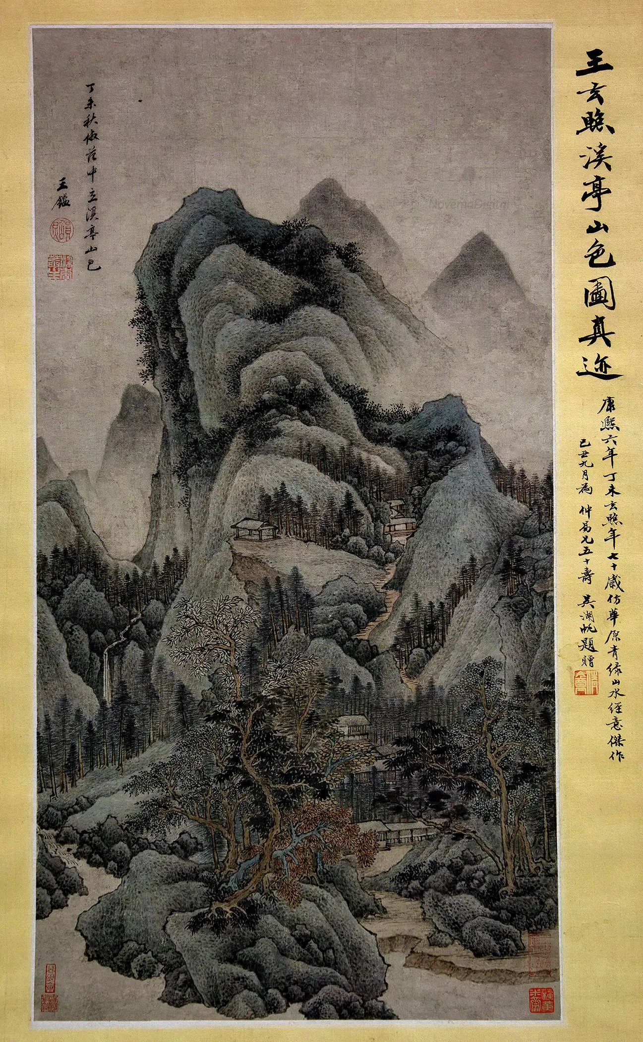 Wang Jian - Mountain Scenery with Streams and Pavilions in the Style of Fan Kuan (1667)