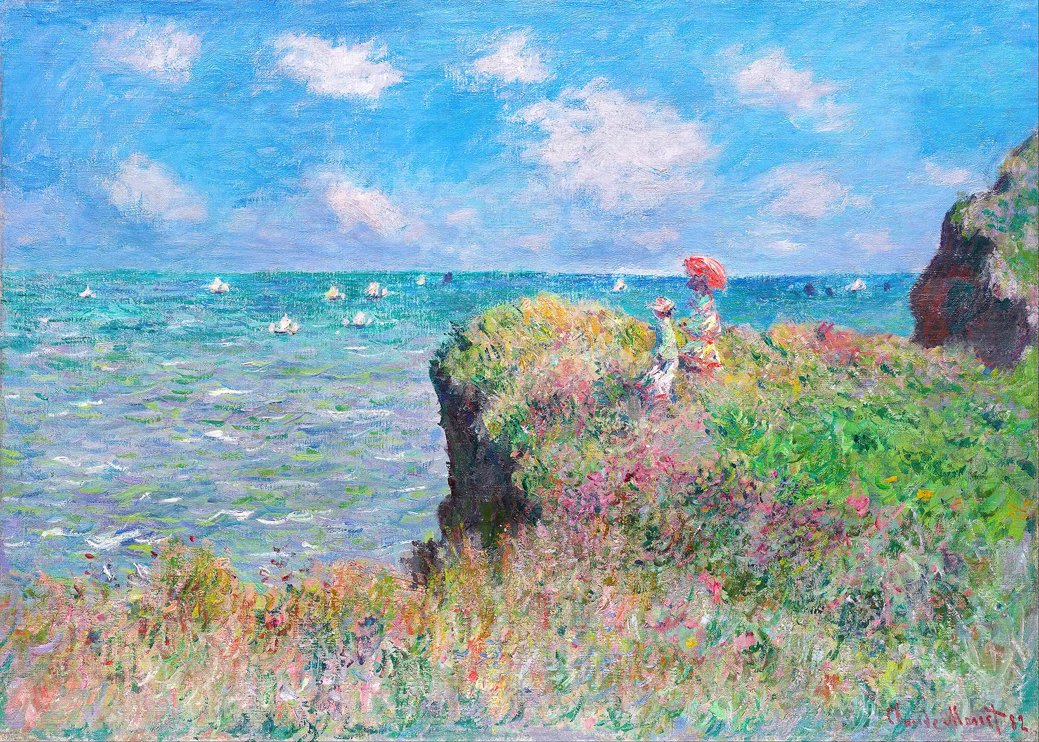 Claude Monet - Cliff Walk at Pourville (1882)