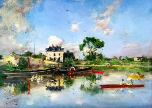 Giovanni Boldini - La Senna (On the Seine) (1842-1931)