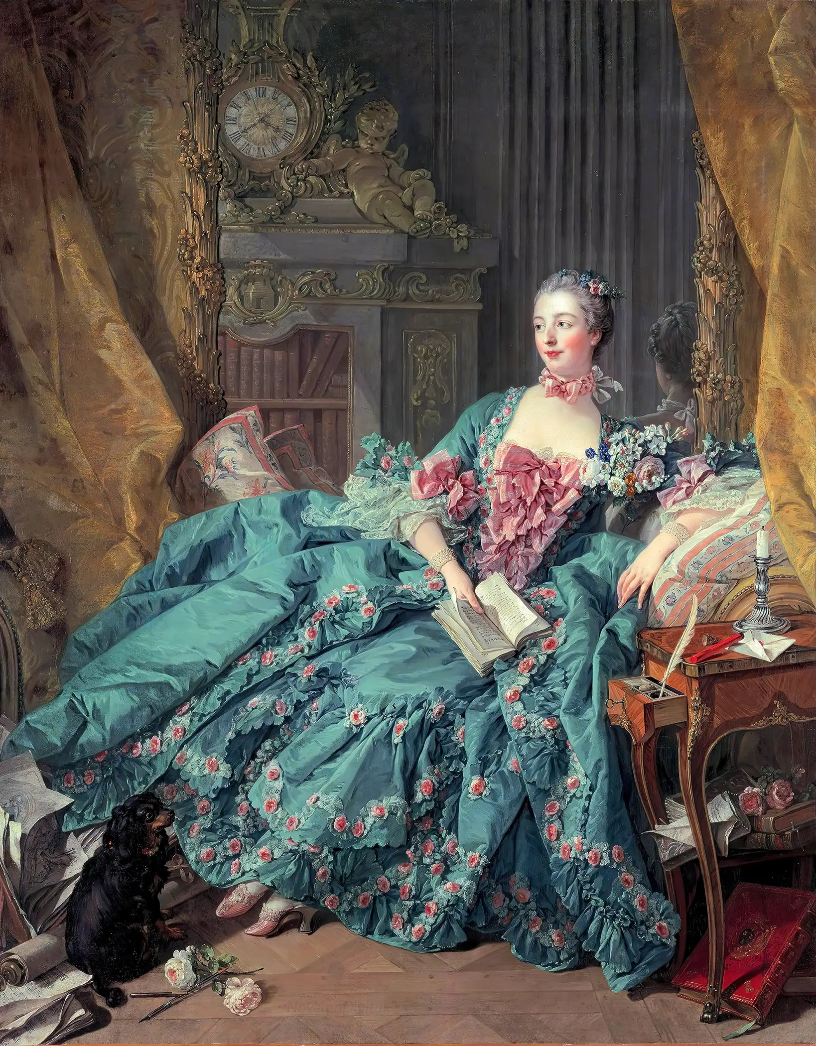 François Boucher - Portrait of Madame de Pompadour (1756)