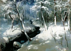 Andrei Shilder - Winter Stream in the Forest (1861-1919)
