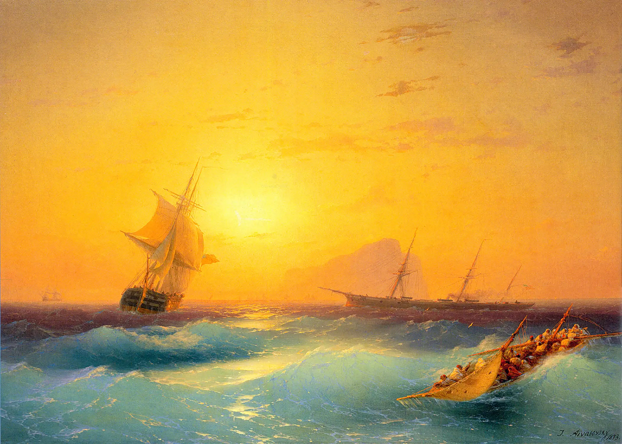 Ivan Aivazovsky - American Shipping off the Rock of Gibraltar (1873)