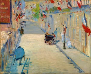 Édouard Manet - The Rue Mosnier with Flags (1878)