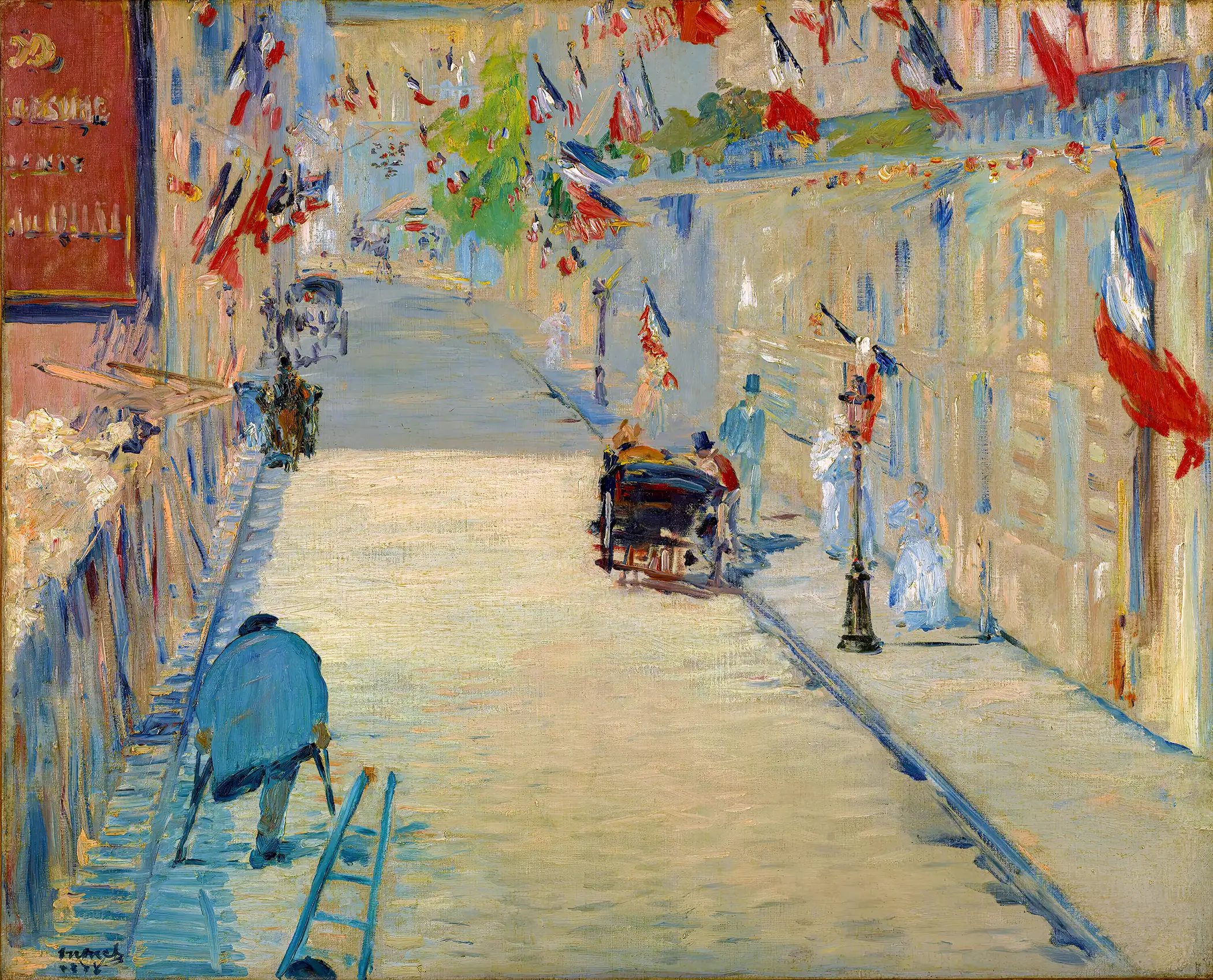Édouard Manet - The Rue Mosnier with Flags (1878)