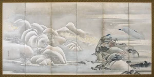 Hishikawa Sori - Landscape Two of the Four Seasons; Autumn and Winter (1800s)