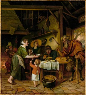 Jan Steen - The Satyr and the Peasant Family (1660-62)