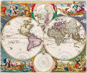 Nicolaes Visscher - Orbis Terrarum Nova et Accuratissima Tabula (1658)