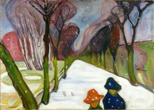 Edvard Munch - New Snow in the Avenue (1906)