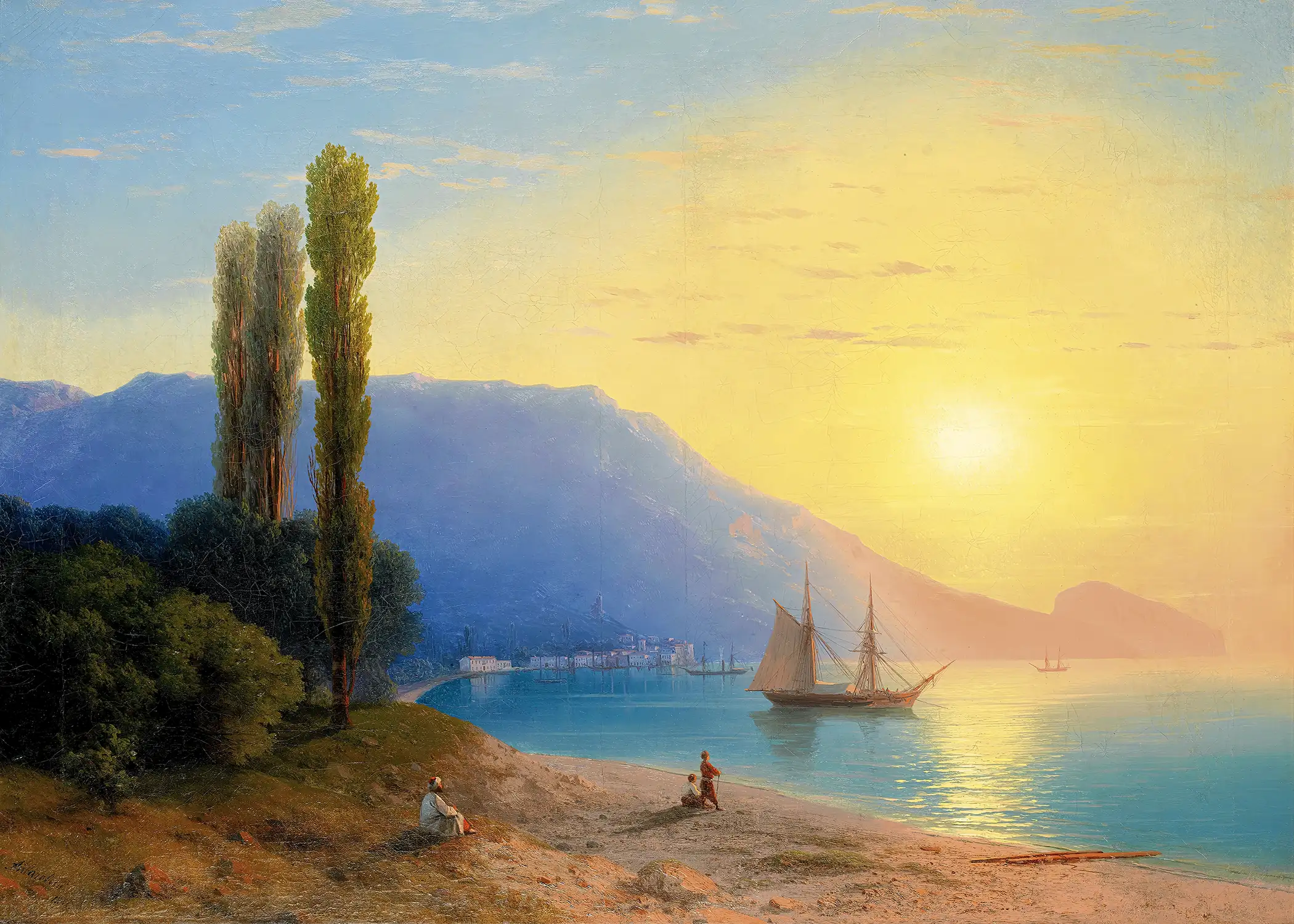 Ivan Aivazovsky - Sunset over Yalta (1861)