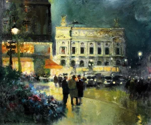 Jules-René Hervé - Evening, Place de l'Opera (c.1940)
