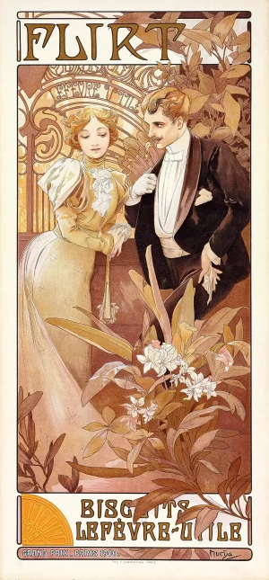 Alphonse Mucha - Flirt (c.1895-1900)