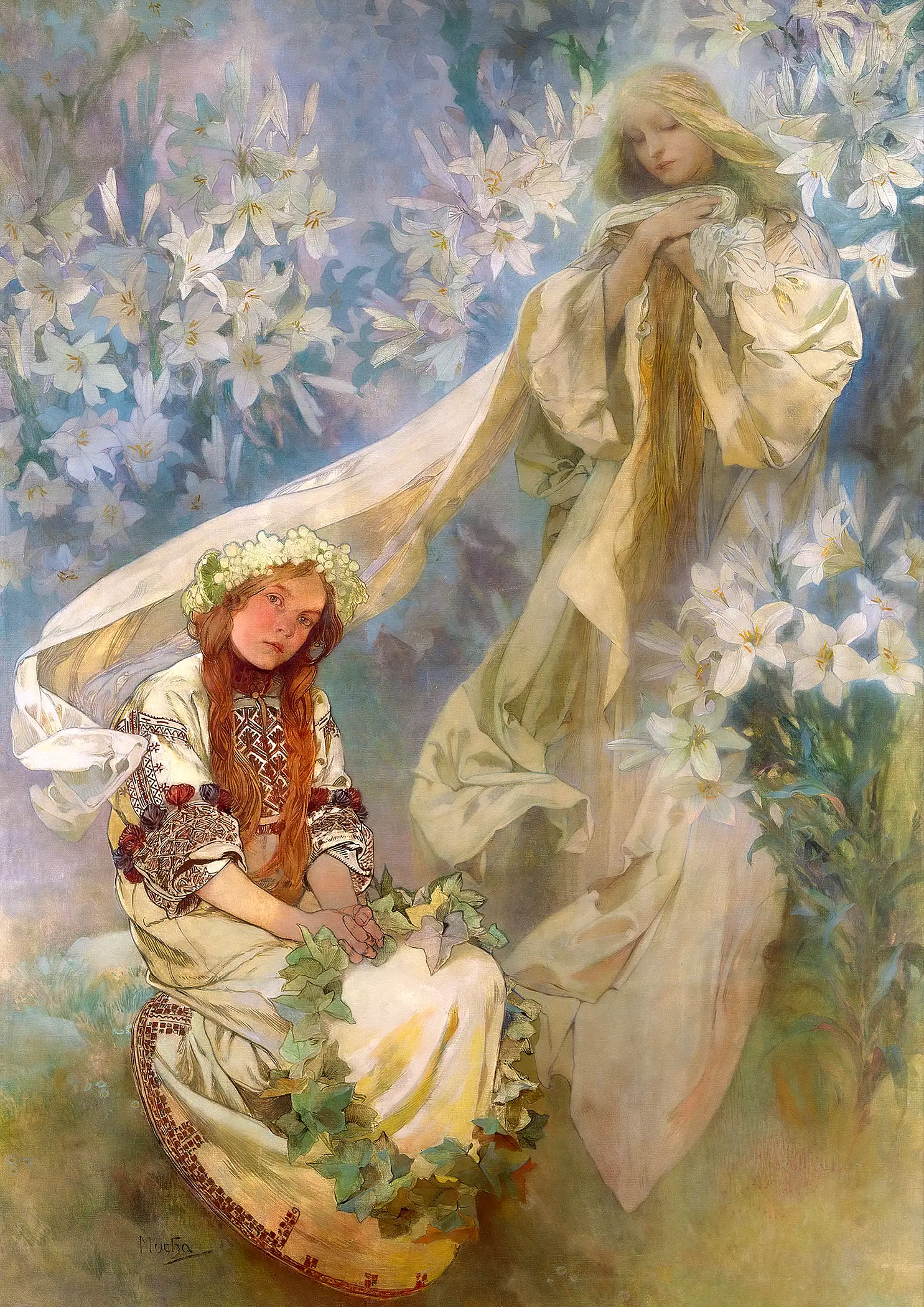 Alphonse Mucha - Madonna of the Lilies (1905)