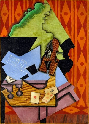 Juan Gris - Violin and Playing Cards on a Table (1913)