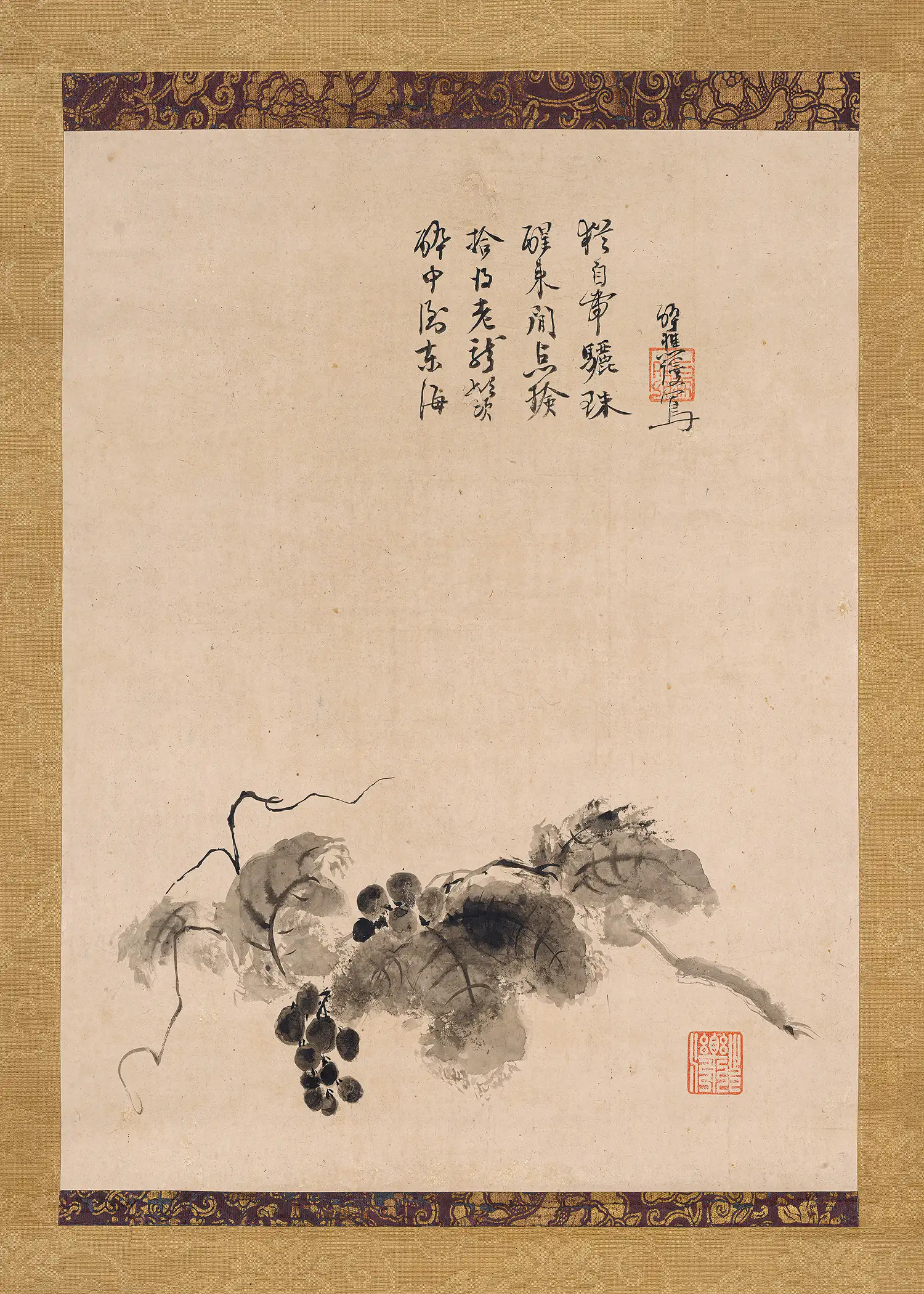 Motsurin Jōtō (Bokusai) - Grapes (c.1480-92)