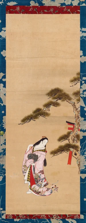 Matsuno Chikanobu - The Third Princess and the Cat, The Tale of Genji (1700s)