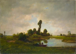 Théodore Rousseau - A River Landscape (c.1845-50)