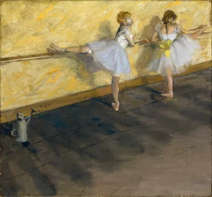 Edgar Degas - Dancers Practicing at the Barre (1877)