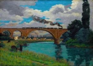 Armand Guillaumin - Railroad Bridge over the Marne at Joinville (1871-75)