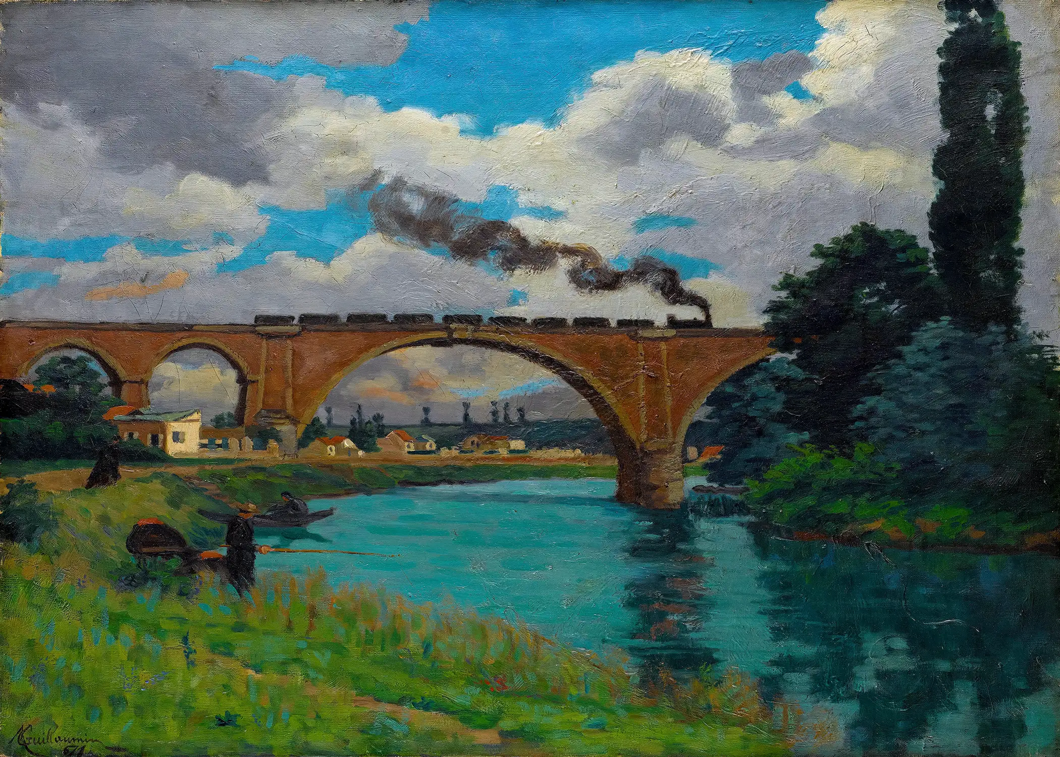 Armand Guillaumin - Railroad Bridge over the Marne at Joinville (1871-75)